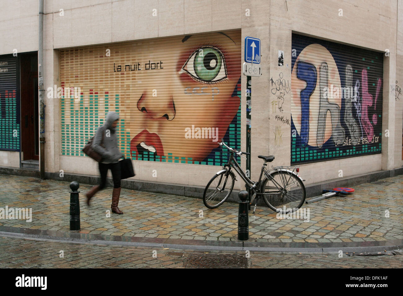 Graffiti in Brüssel Stockfoto