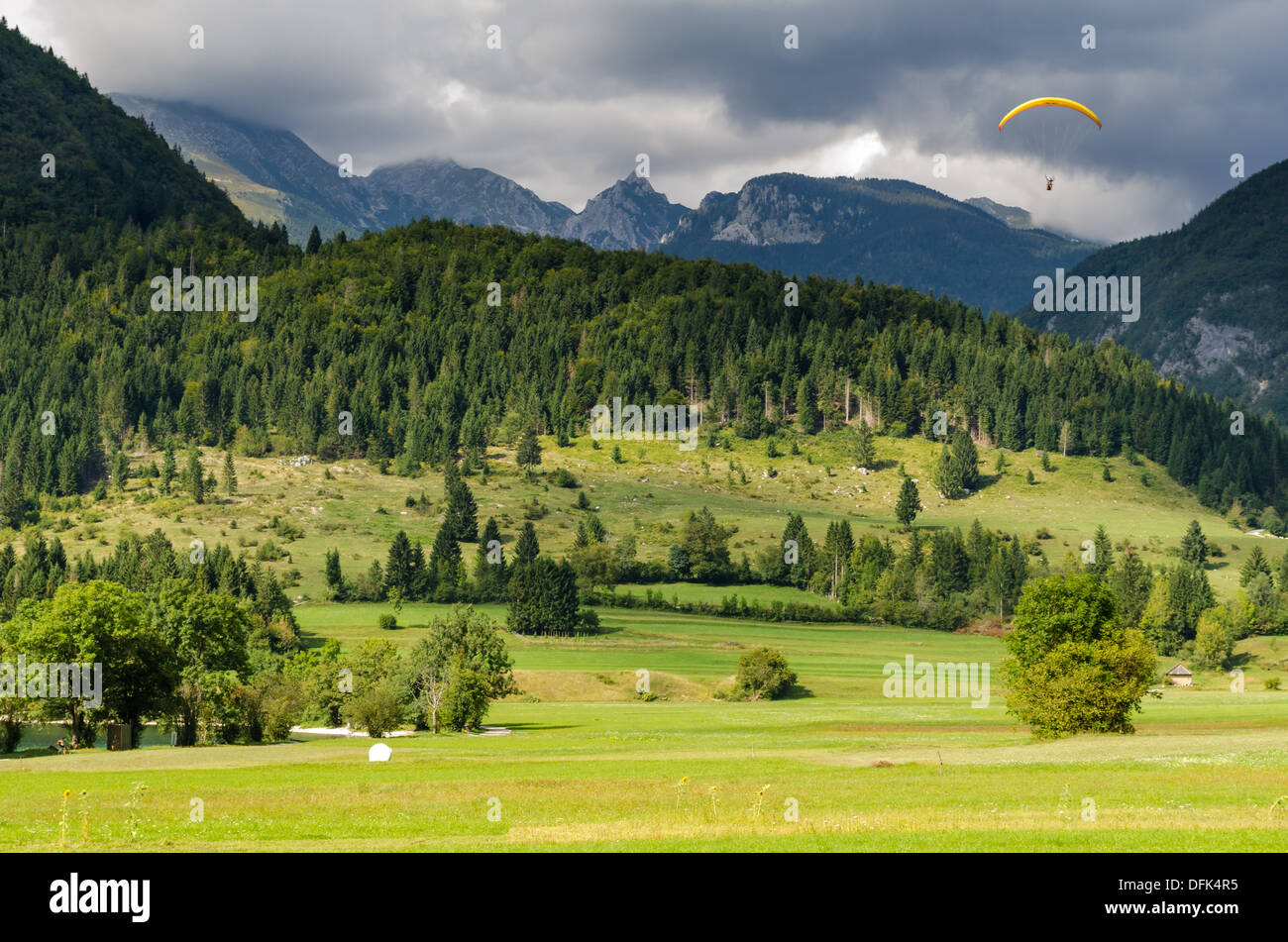 Slowenien, Berg Triglav und Landschaft Stockfoto