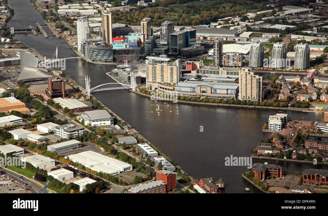 Luftaufnahme von Salford Quays, Salford, Manchester Stockfoto
