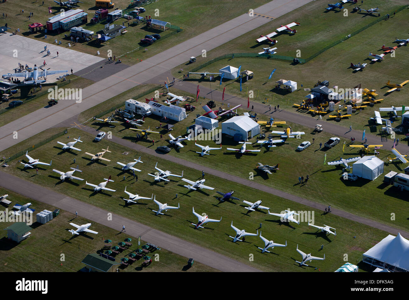 Luftaufnahme AirVenture 2013, Experimental Aircraft Association, Oshkosh, Wisconsin Stockfoto