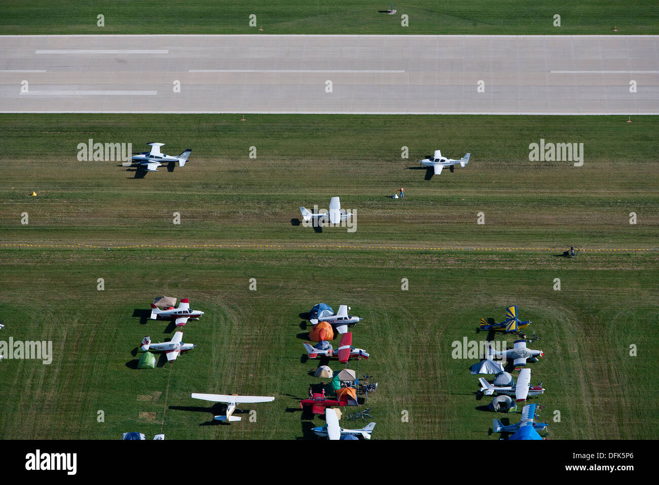 Luftaufnahme AirVenture 2013, Experimental Aircraft Association, Oshkosh, Wisconsin Stockfoto