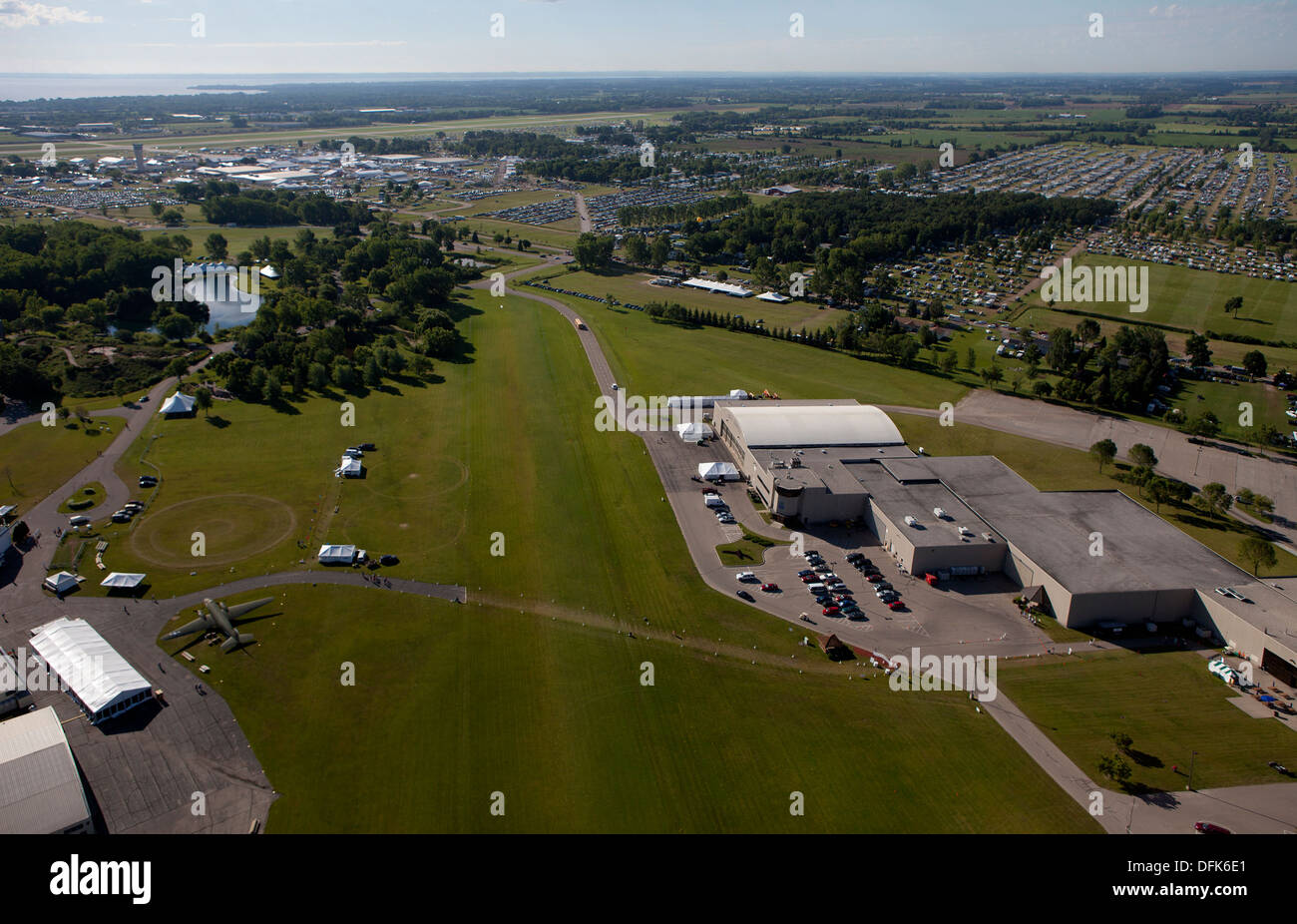 Luftbild-Pionier Feld, AirVenture 2013, Experimental Aircraft Association, Oshkosh, Wisconsin Stockfoto