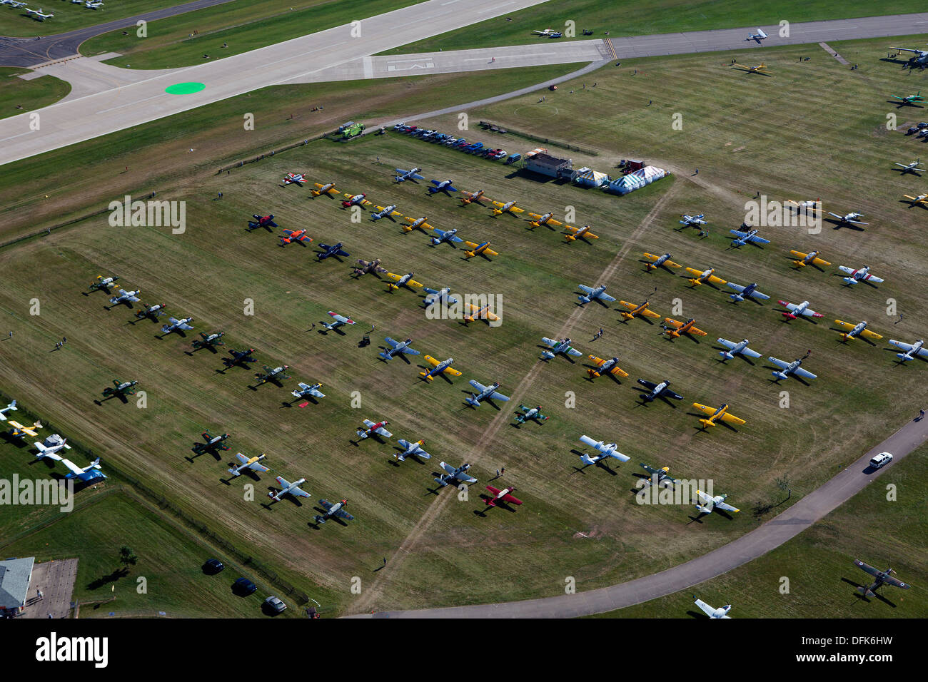 Luftaufnahme AirVenture 2013, Experimental Aircraft Association, Oshkosh, Wisconsin Stockfoto