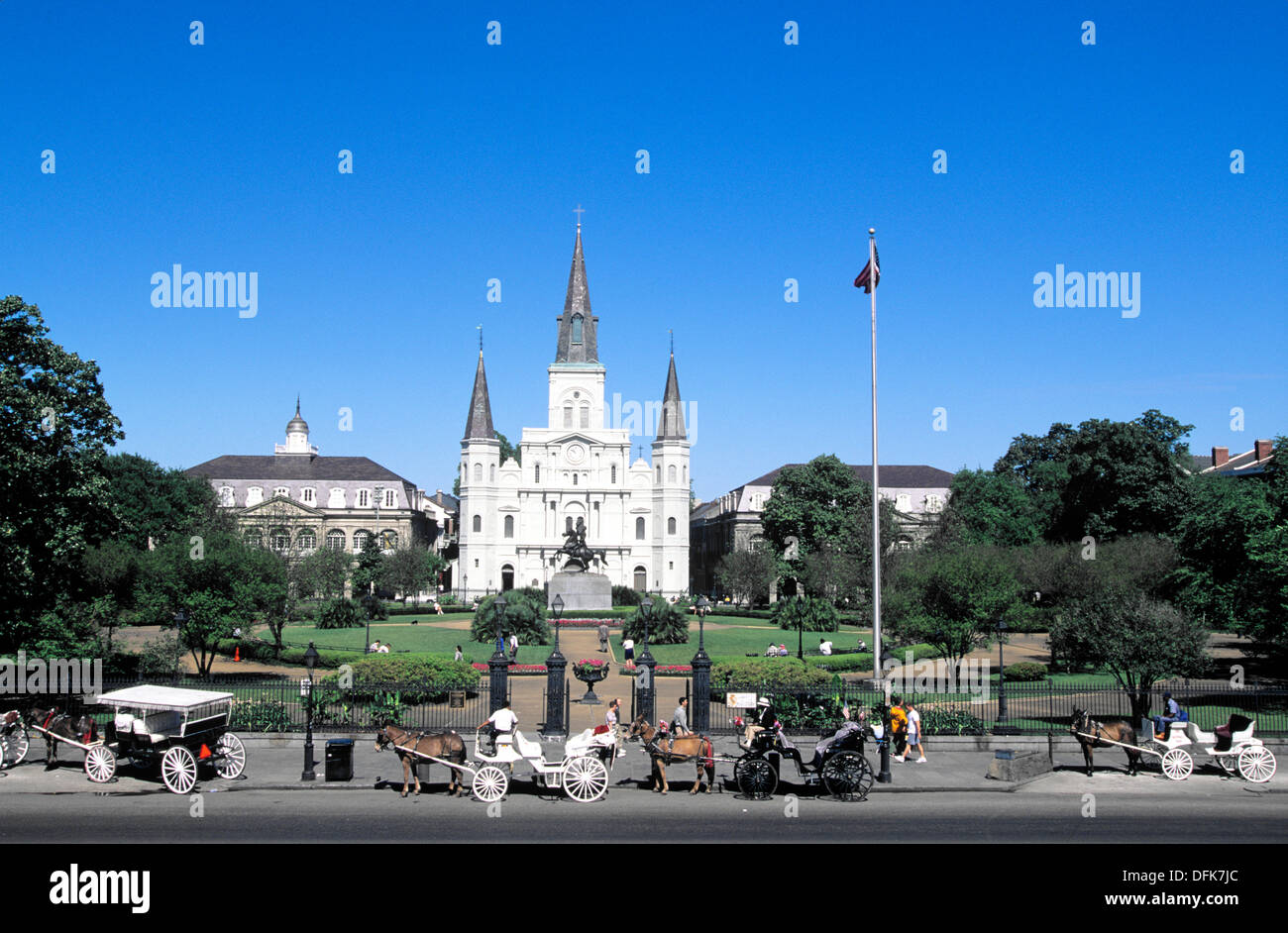 Jackson Square & St. Louis Cathedral, New Orleans, Louisiana, USA Stockfoto