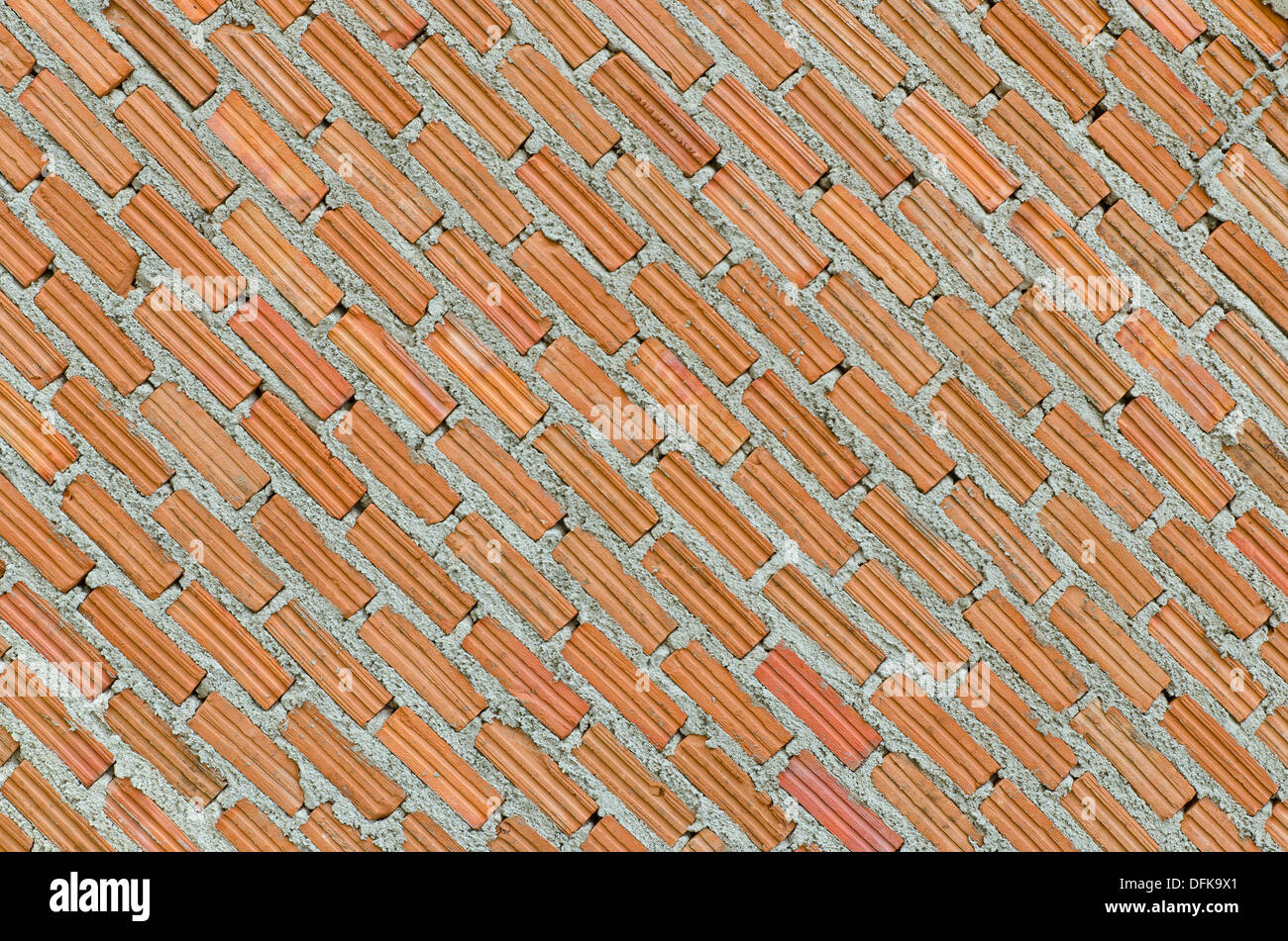 Closeup neuen roten Backsteinmauer Stockfoto
