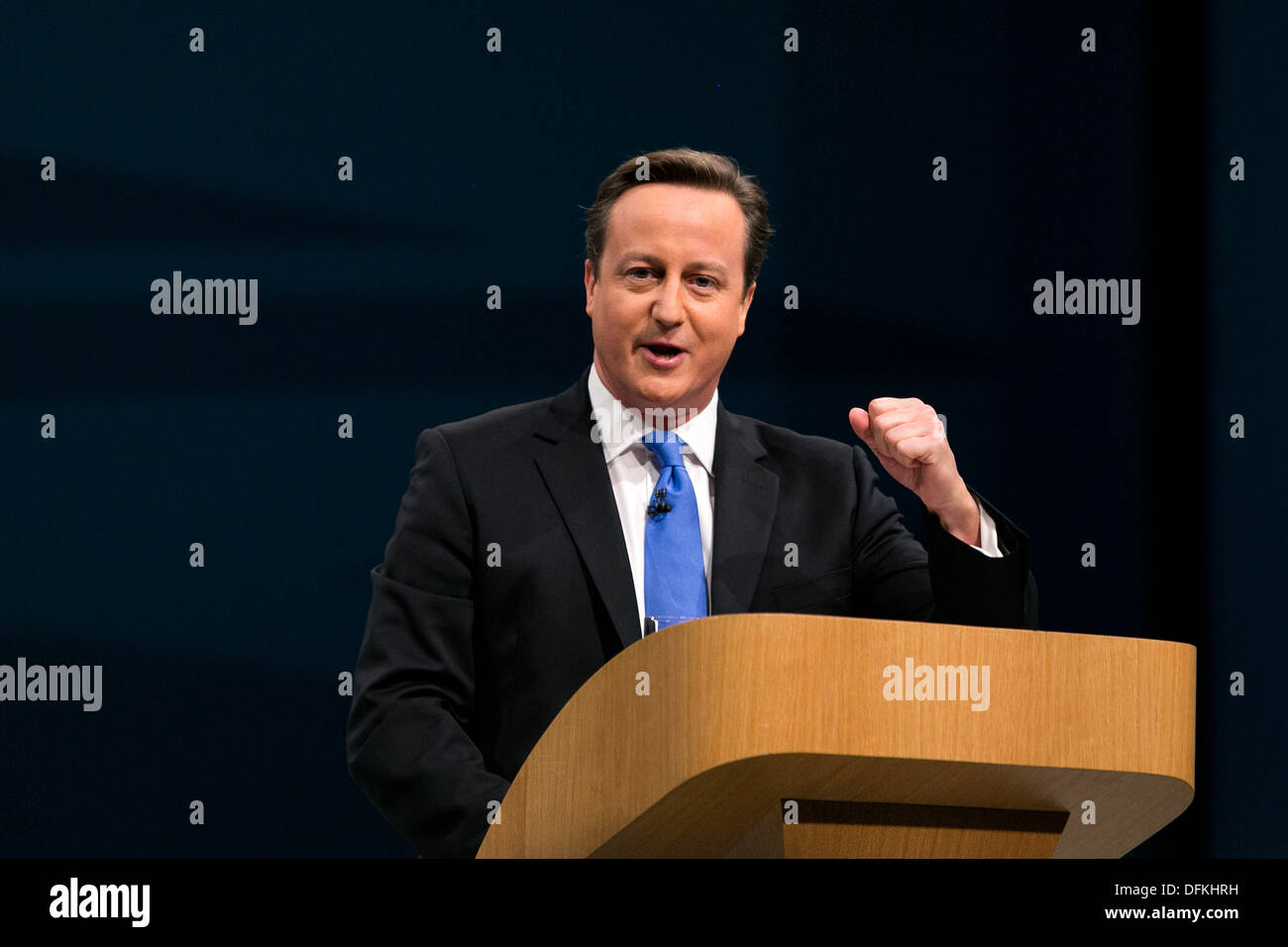 10.02.13. Premierminister David Cameron. Der Premierminister schließt den Parteitag der Konservativen in Manchester Stockfoto