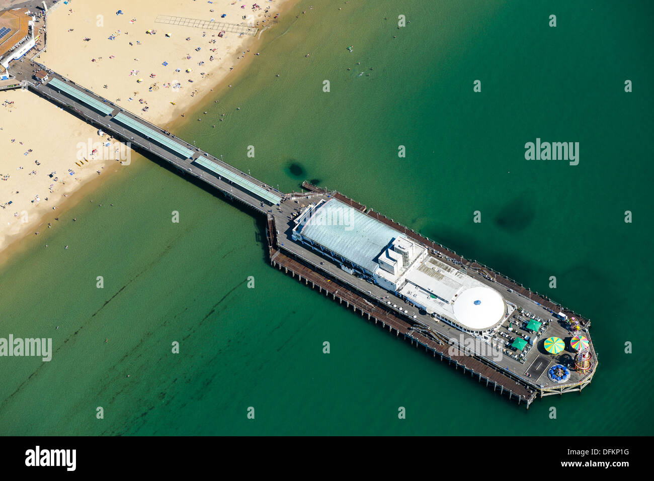 Luftaufnahme von Bournemouth Pier Stockfoto