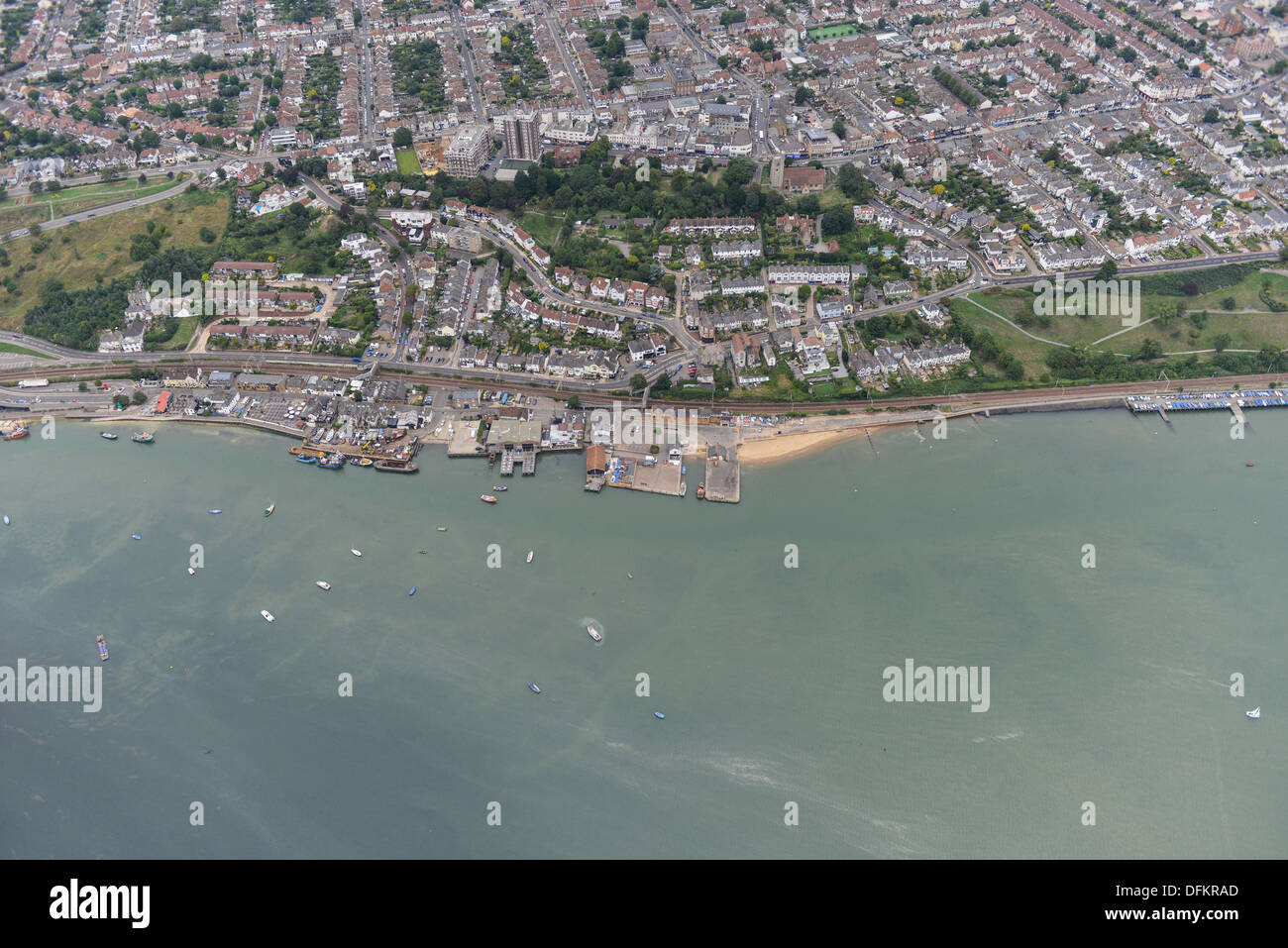 Luftaufnahme von Leigh-On-Sea Sea front Stockfoto