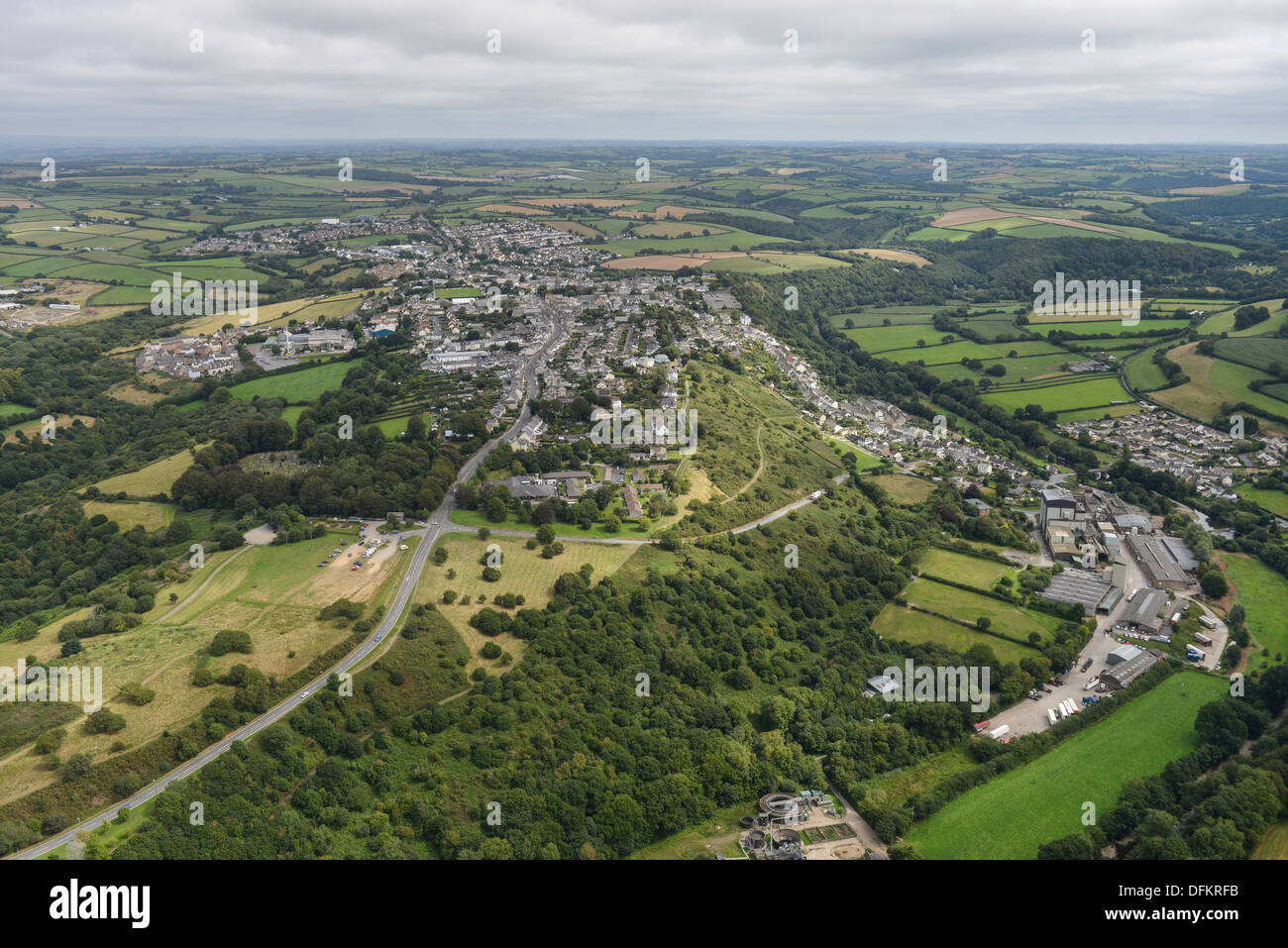 Luftaufnahme von Torrington Devon Stockfoto