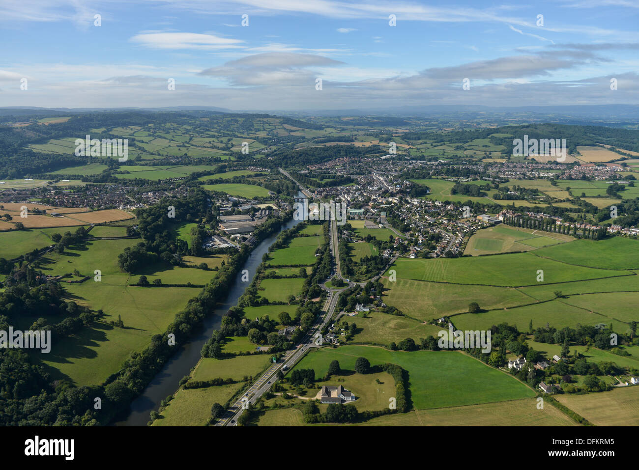 Luftaufnahme von Monmouth Wales Stockfoto