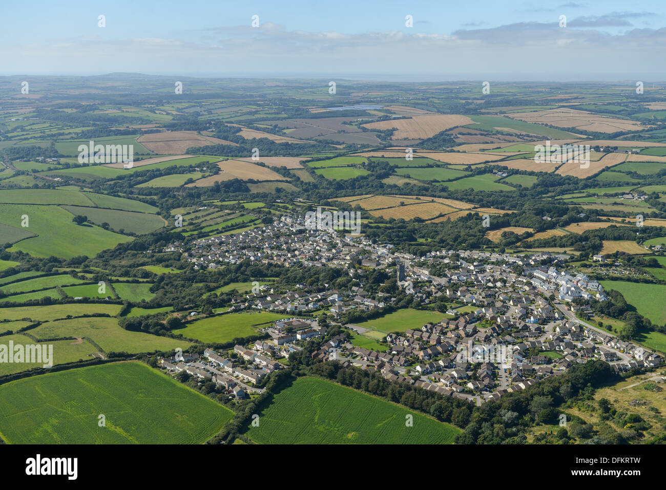 Luftaufnahme Probus Dorf in Cornwall Stockfoto