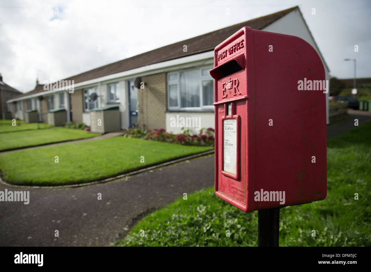 Kornische Straße Seite Briefkasten in Newbridge Stockfoto