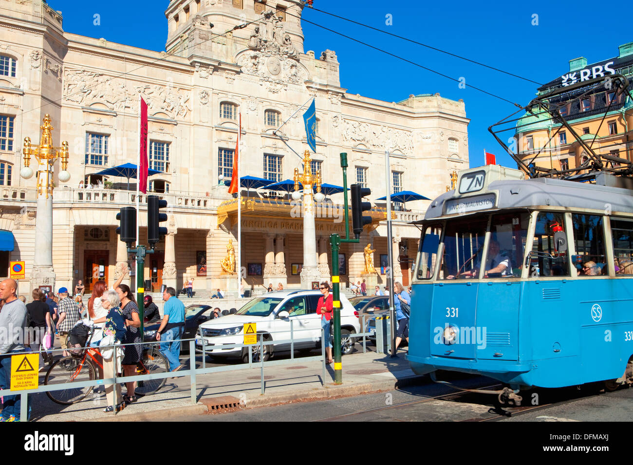 Schweden, Stockholm - Königliches drastisches Theater und Stadtverkehr Stockfoto