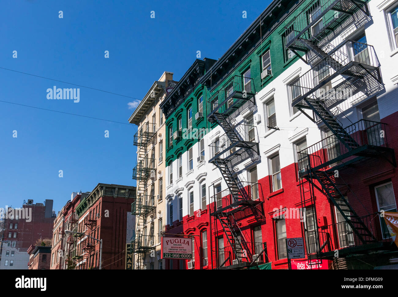 Puglia Restaurant an der Hester Street in Little Italy in New York City, USA Stockfoto