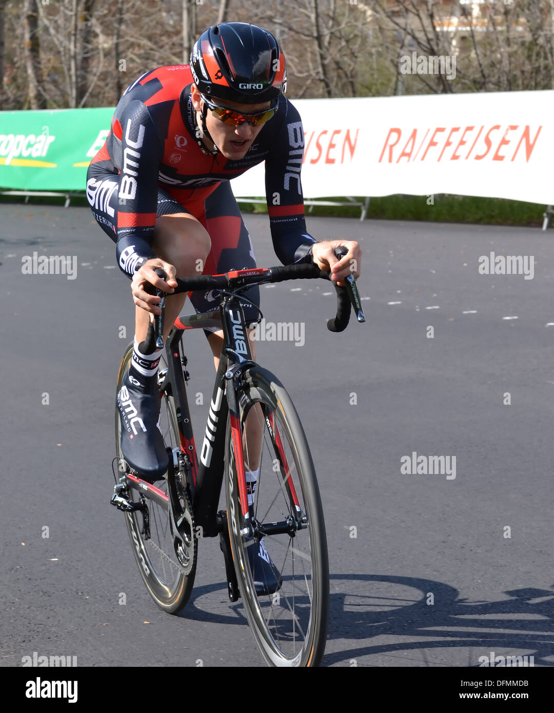 Mathias FRANK Team BMC auf Stufe 1 der Tour de Romandie 2013: 23. April 2013 in Verbier, Schweiz Stockfoto