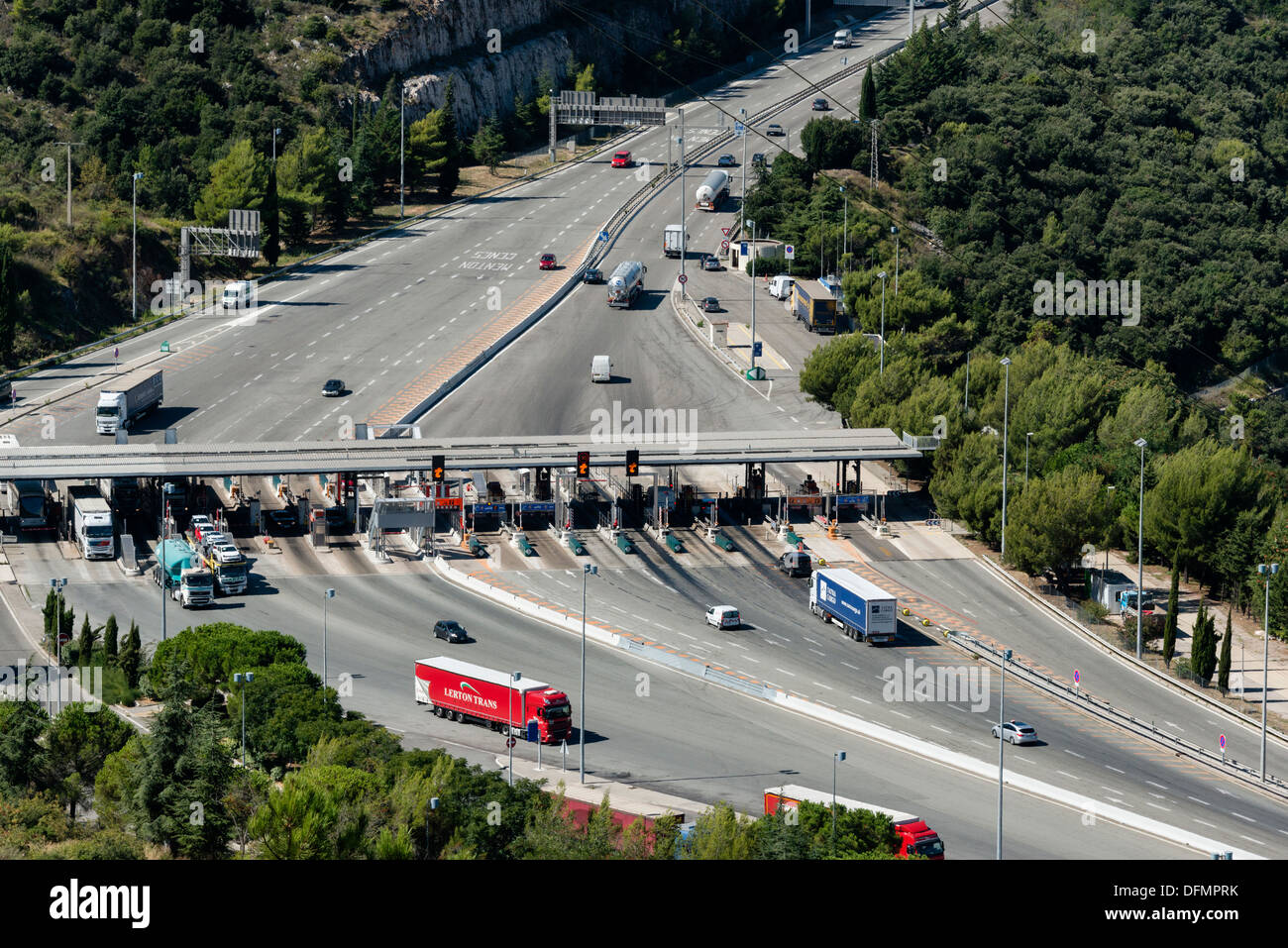Autobahn Mautstellen Französisch Toll Road Stockfoto