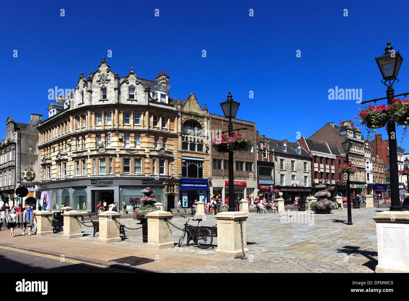 Stadtzentrum Straßenansicht, Northampton Town, Northamptonshire, England; Großbritannien; UK Stockfoto