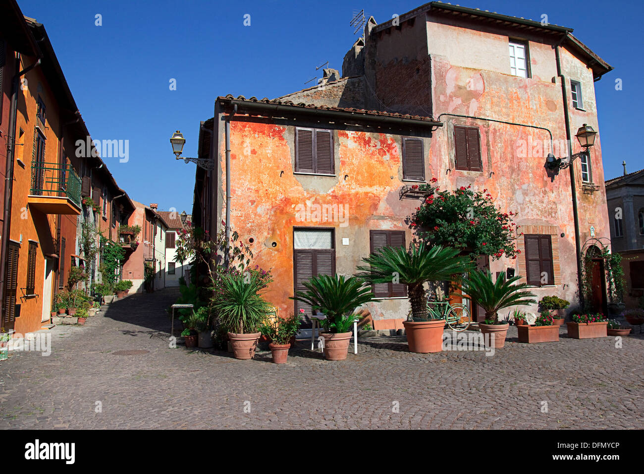 Häuser in Ostia Antica, alten italienischen Dorf Stockfoto
