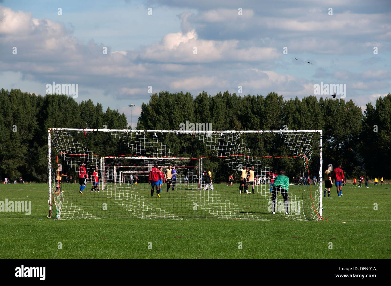 Hackney, London 2013. Hackney Sümpfe Fußballfelder. Stockfoto