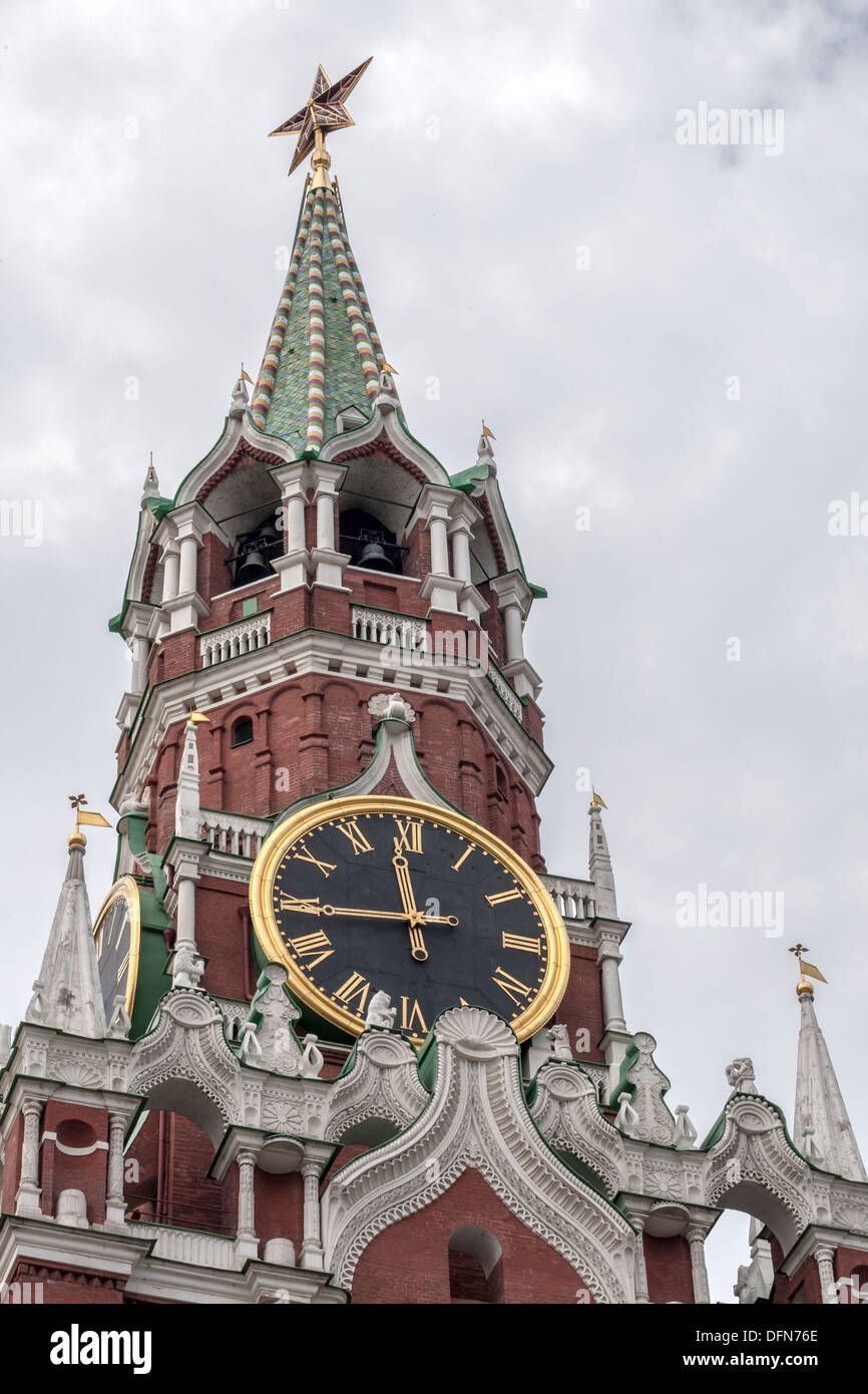 Der Turm des Heilands (Spasskaya), der Rote Platz, der Kreml, Moskau Stockfoto