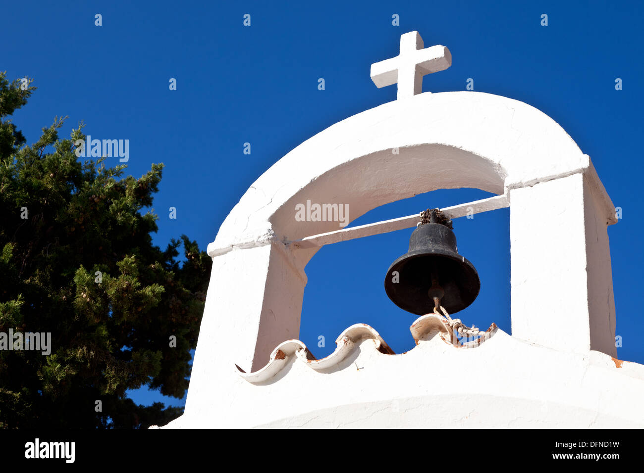 ST Pauls Kirche Lindos Rhodos griechische Inseln Griechenland Stockfoto