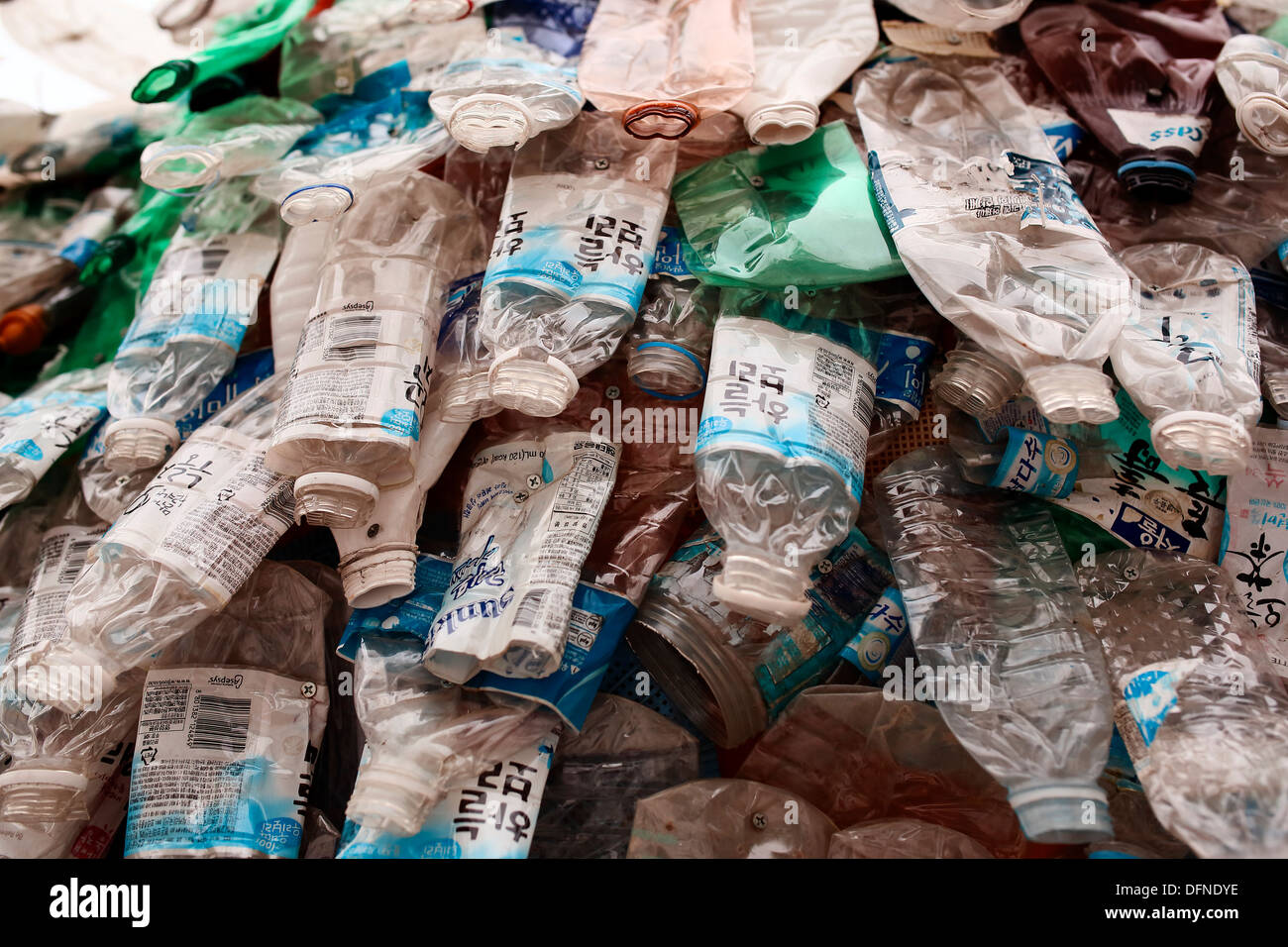 recyceltem Kunststoff in Bildmaterial Stockfoto