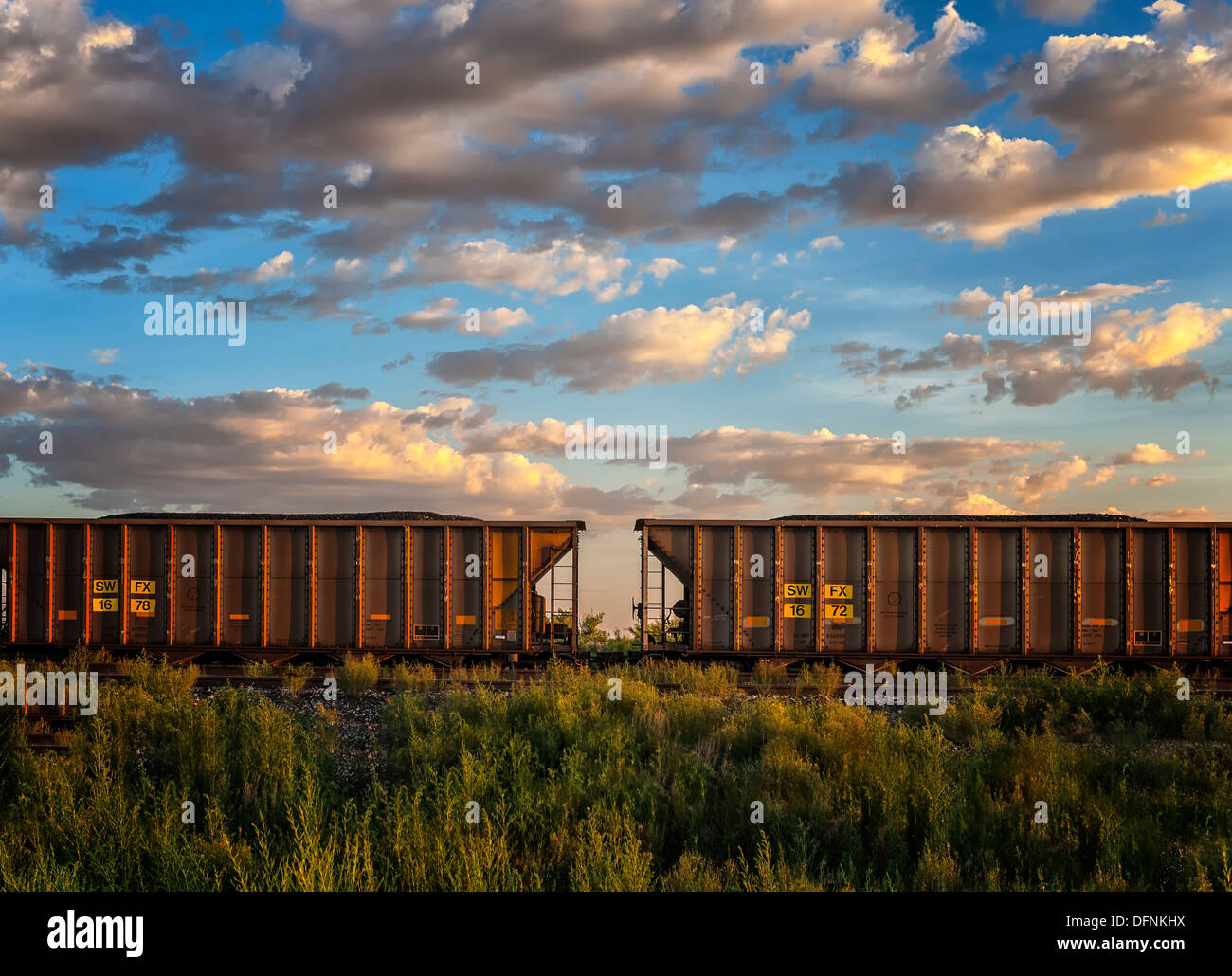 Eine redaktionelle Ansicht der Waggons in Holbrook Arizona. Stockfoto