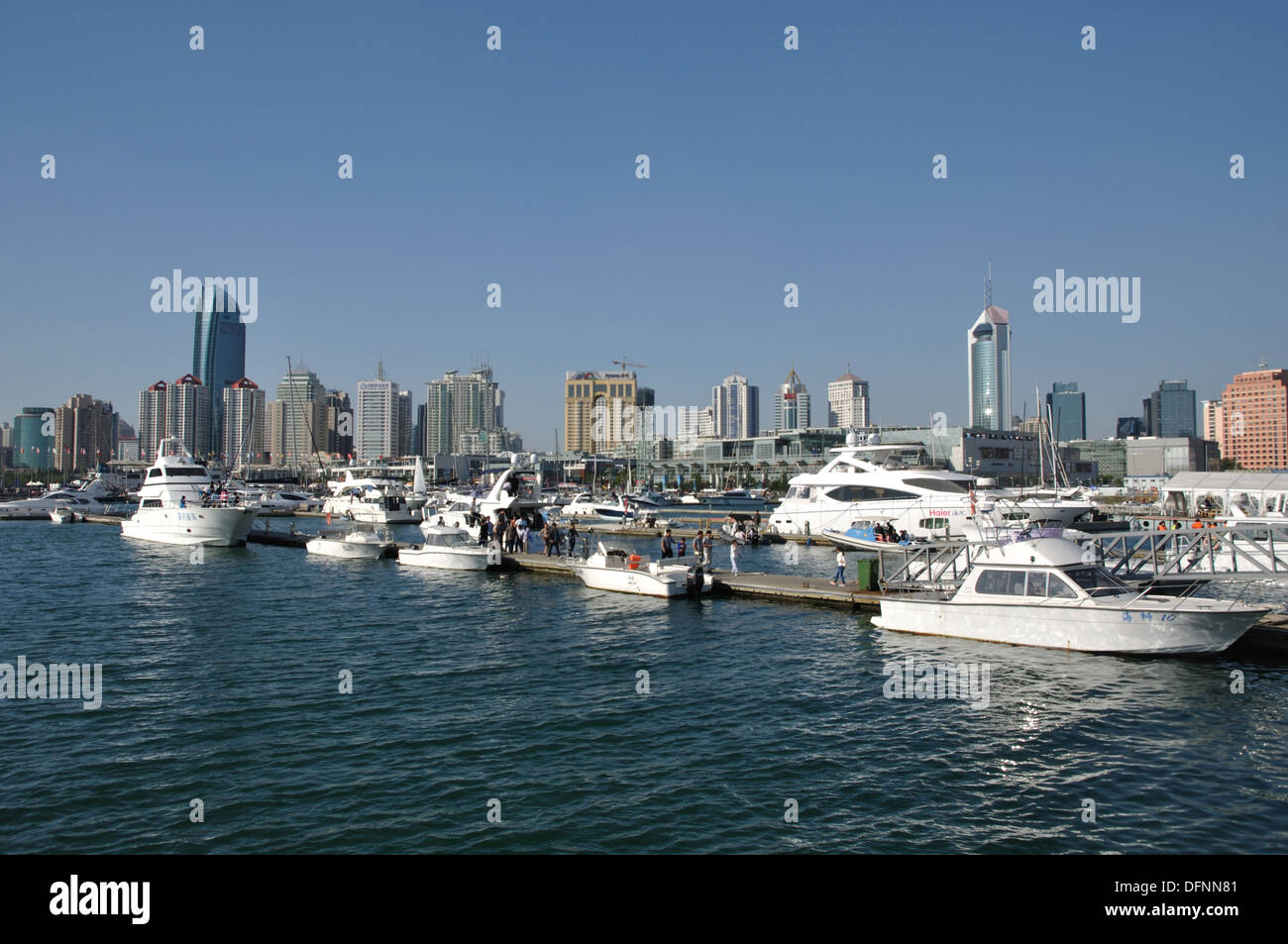 Olympischen Spiele Zentrum, Qingdao, Shandong China Segeln. Stockfoto