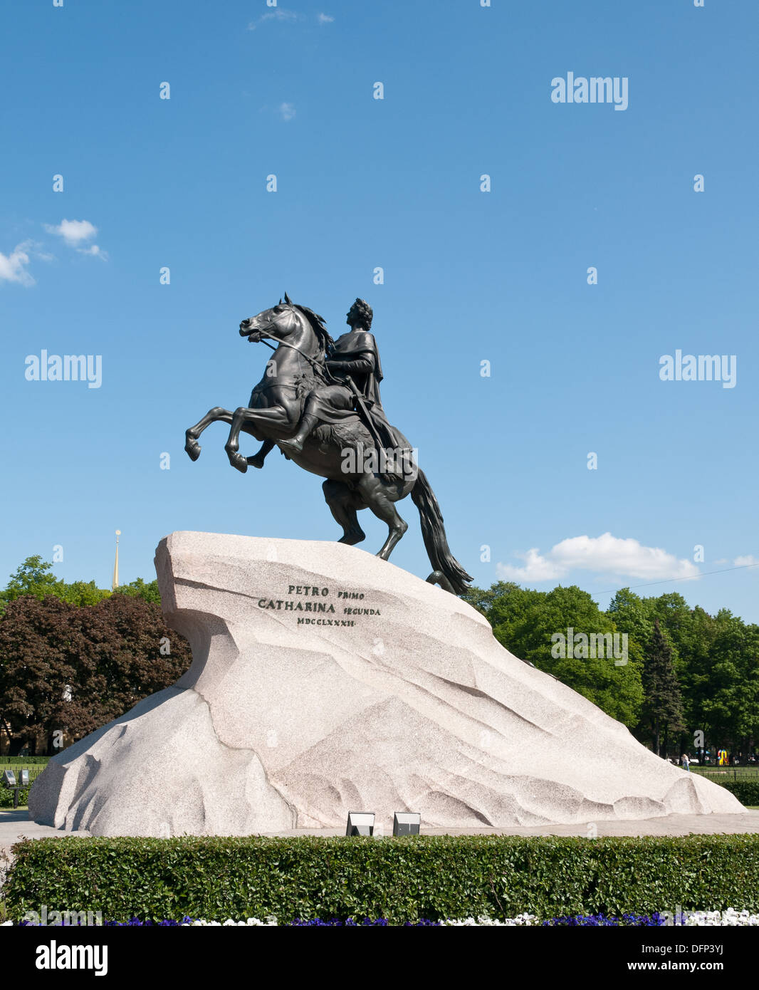 Denkmal für König Peter erste große in St. Petersburg Russland Stockfoto