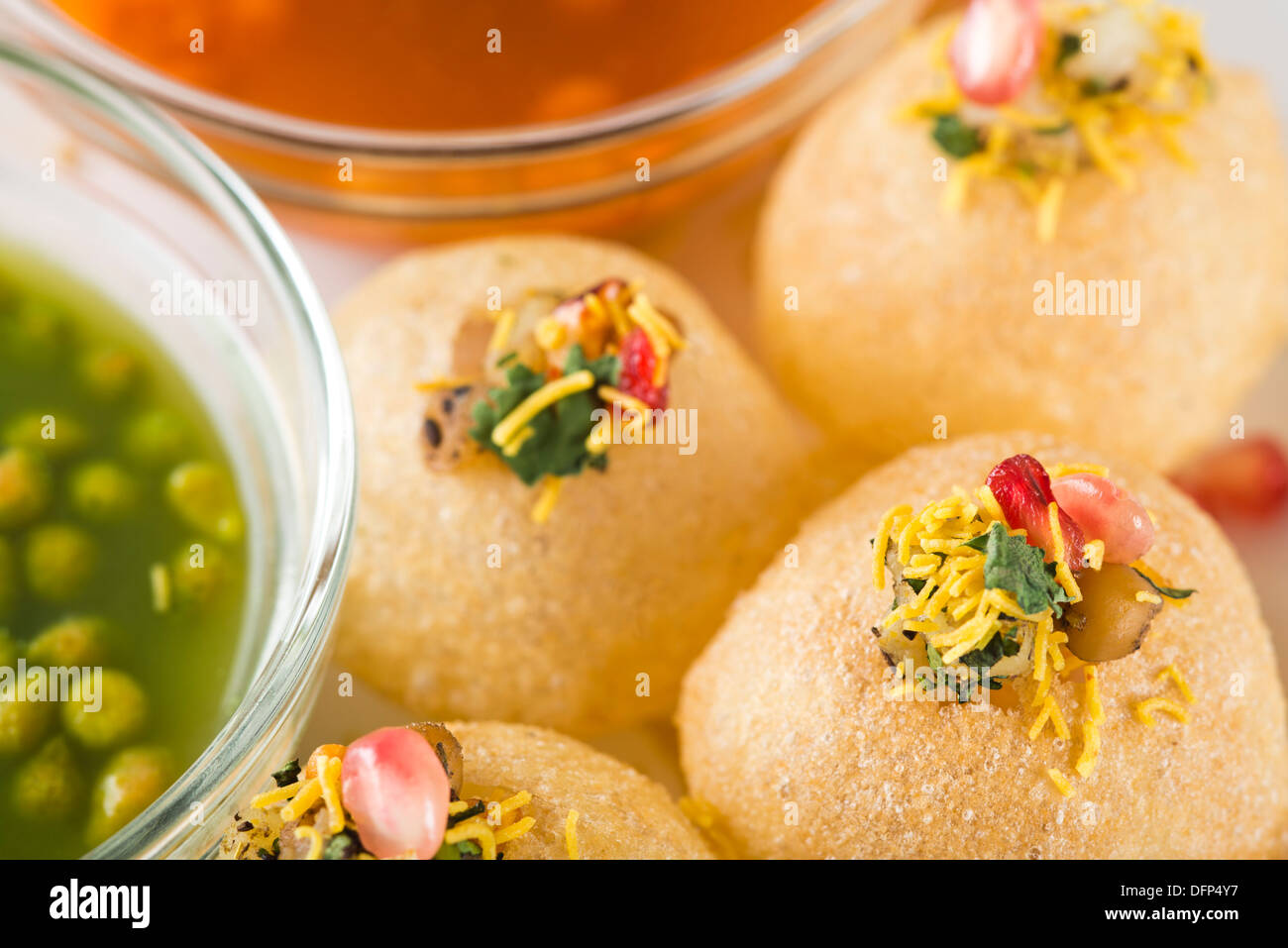 Pani puri Stockfoto