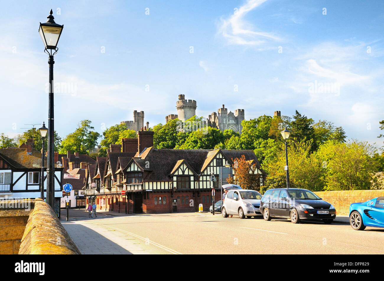Arundel Castle und Stadt Architektur, Arundel, West Sussex, England, UK Stockfoto