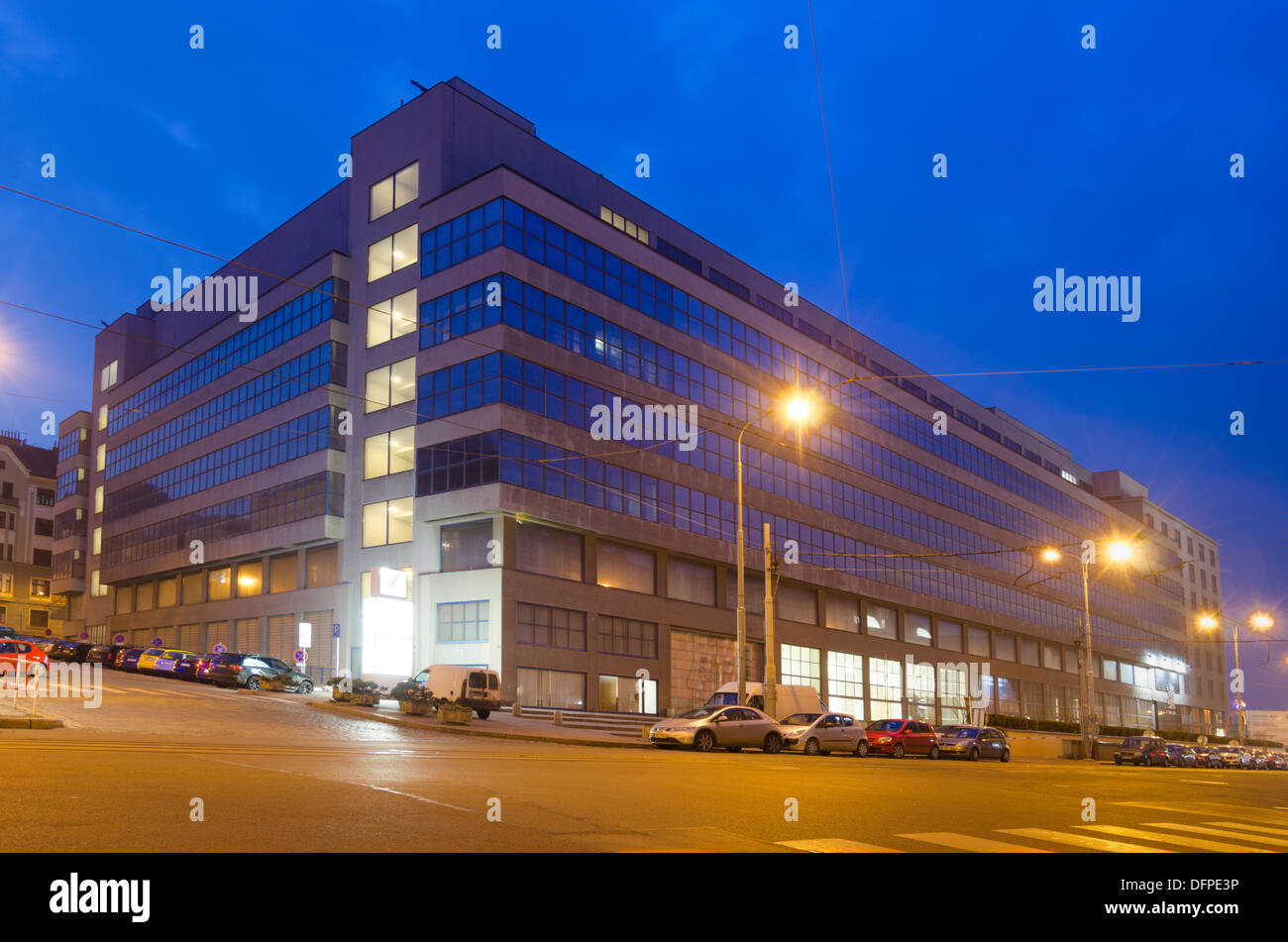 funktionalistische Architektur, faire Palast (Veletrzni Palac), Holesovice, Prag, Tschechische Republik Stockfoto