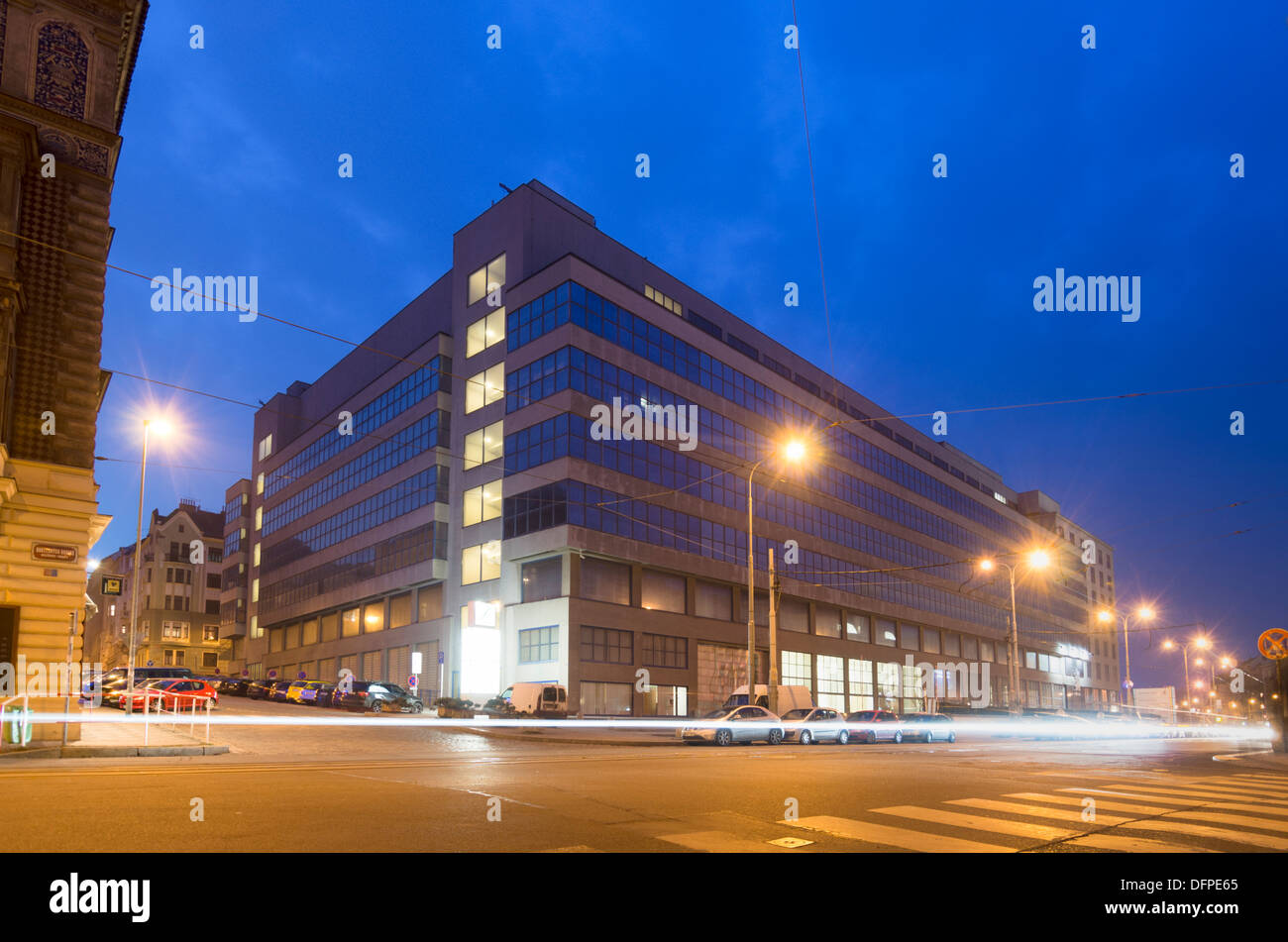 funktionalistische Architektur, faire Palast (Veletrzni Palac), Holesovice, Prag, Tschechische Republik Stockfoto