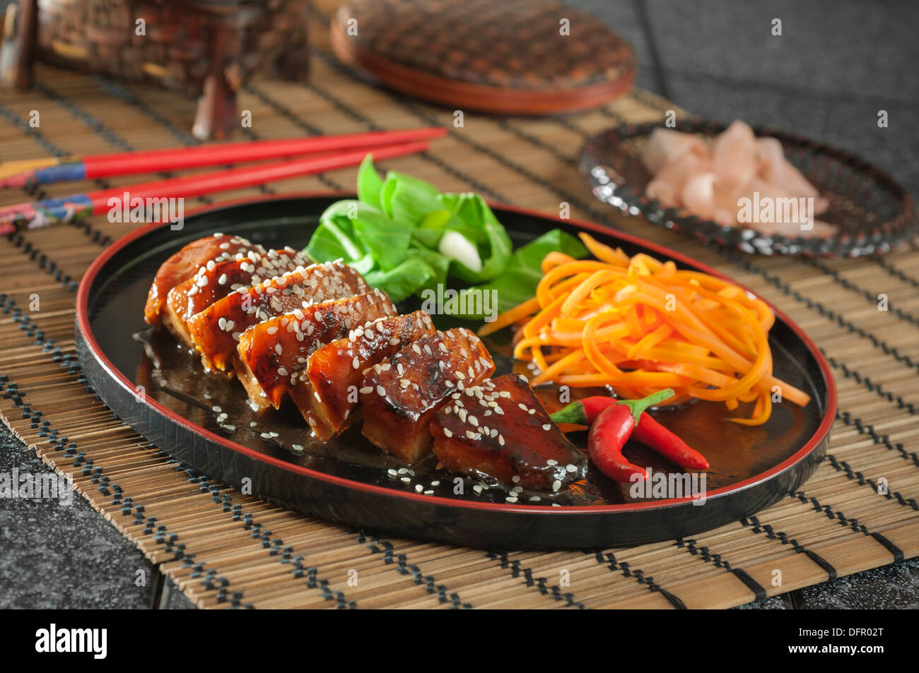 Chicken Teriyaki gegrillte marinierte Huhn im japanischen Stil Stockfoto