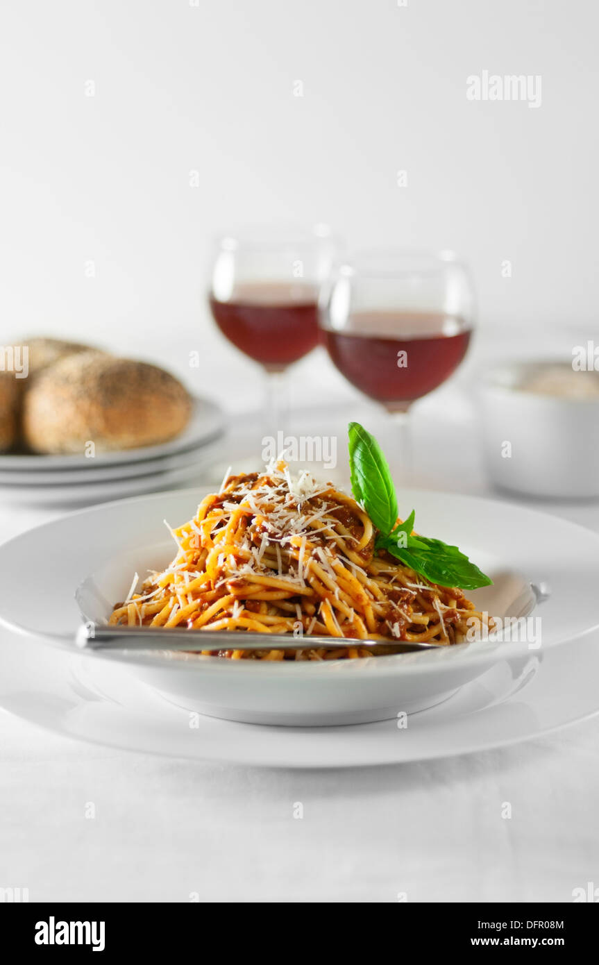 Spaghetti Bolognese italienisches Essen Stockfoto