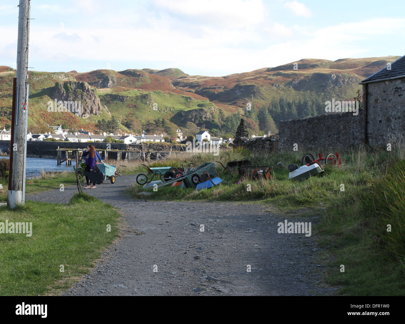 Schubkarren Insel Easdale Schottland september 2013 Stockfoto