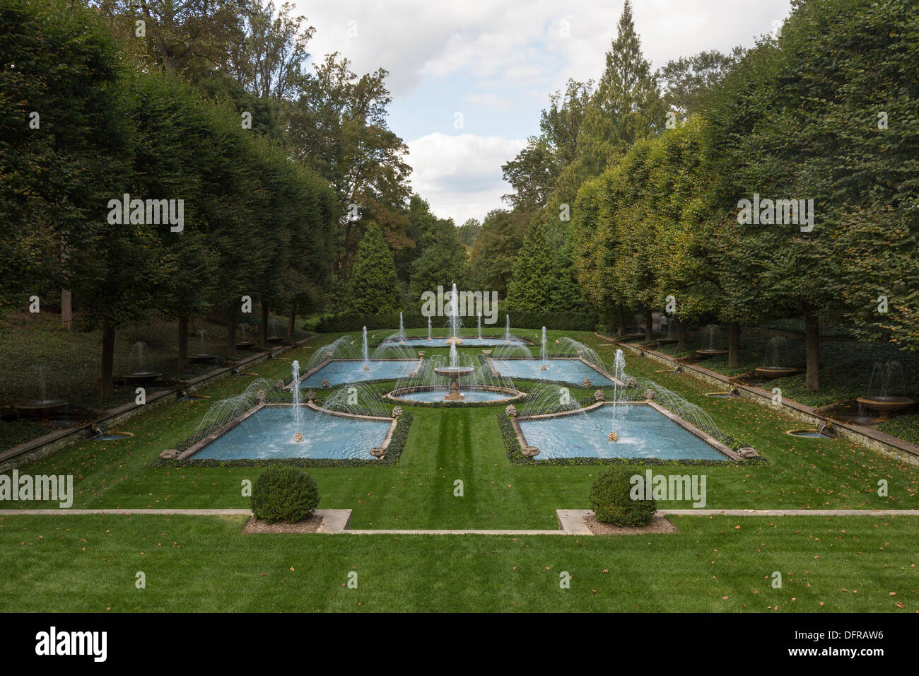 Italienisch-Wasser-Garten, Longwood Gärten, Kennett Square, Pennsylvania, USA Stockfoto