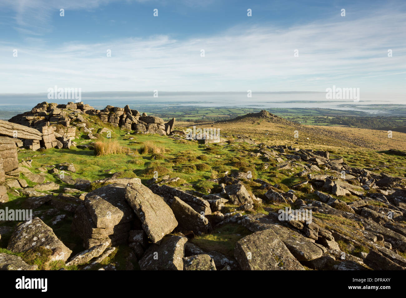 Die Aussicht auf Belstone Kamm, Belstone Tor Dartmoor National Park Devon Uk Stockfoto