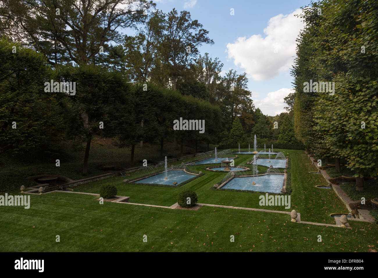 Italienisch-Wasser-Garten, Longwood Gärten, Kennett Square, Pennsylvania, USA Stockfoto