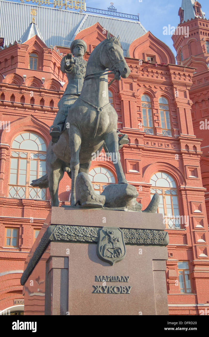 Marschall Georgy Konstantinovich Zhukov-Statue in Moskau Stockfoto