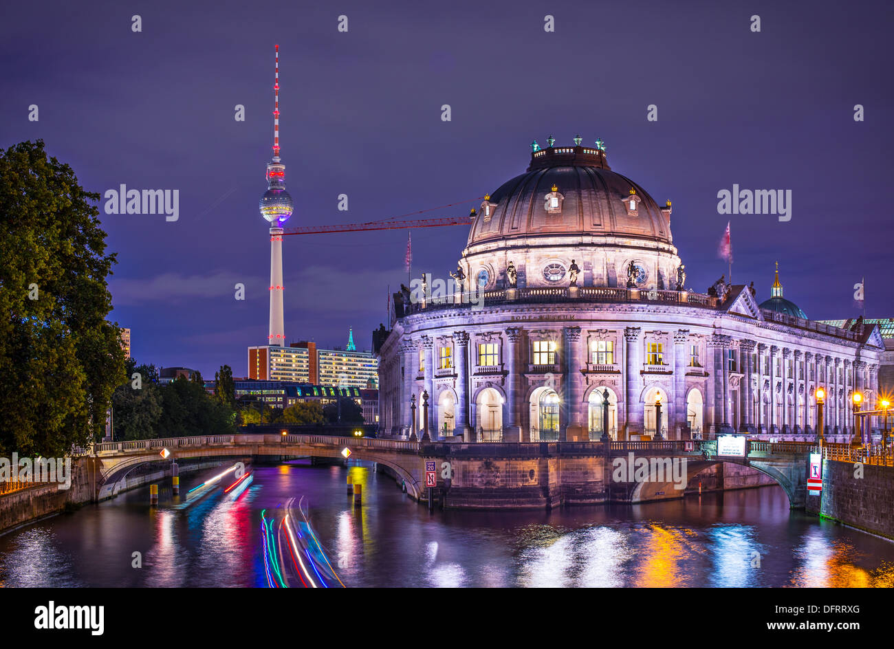 Museumsinsel und Fernsehturm in Berlin, Deutschland. Stockfoto