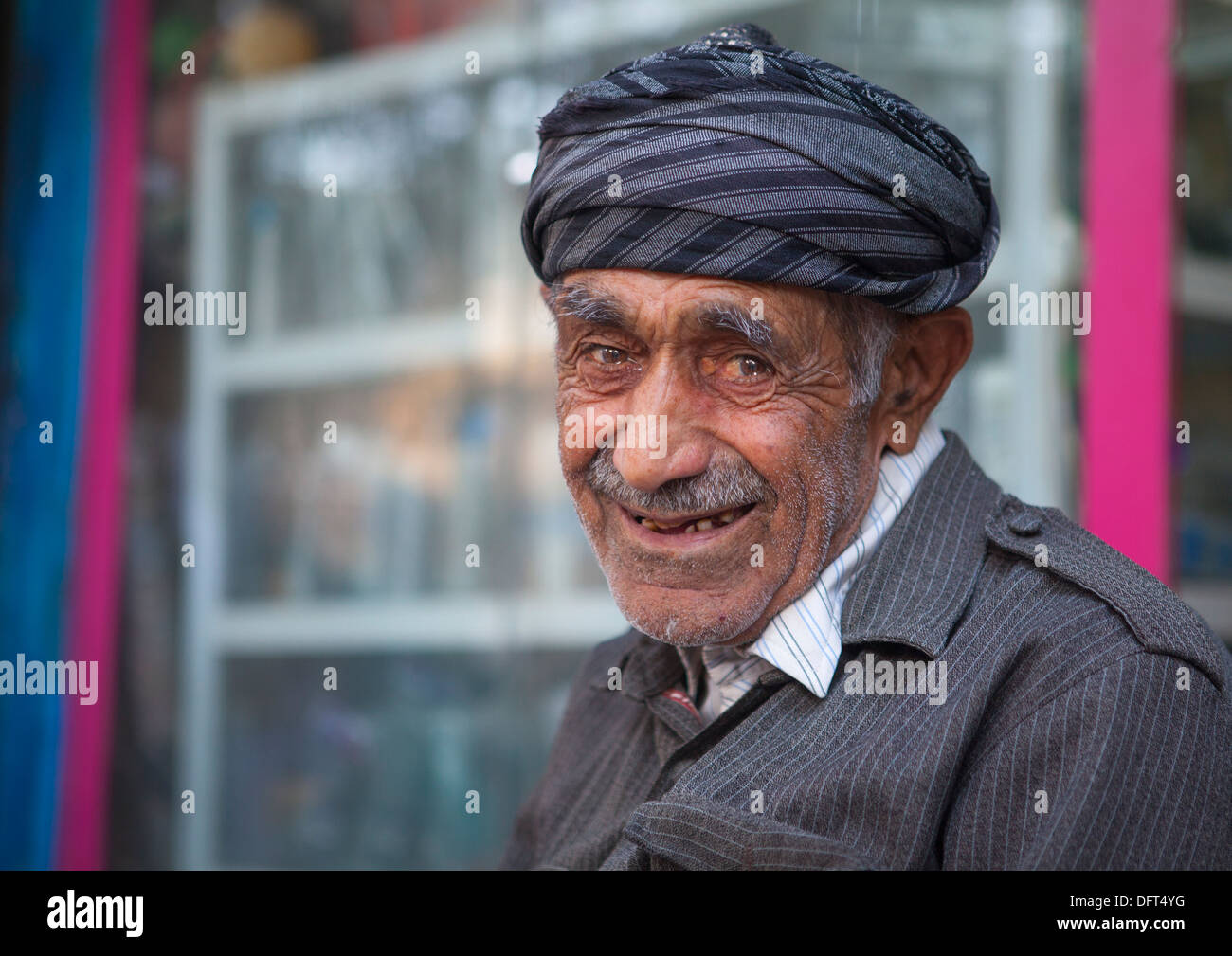 Kurdische Greis, Palangan, Iran Stockfoto