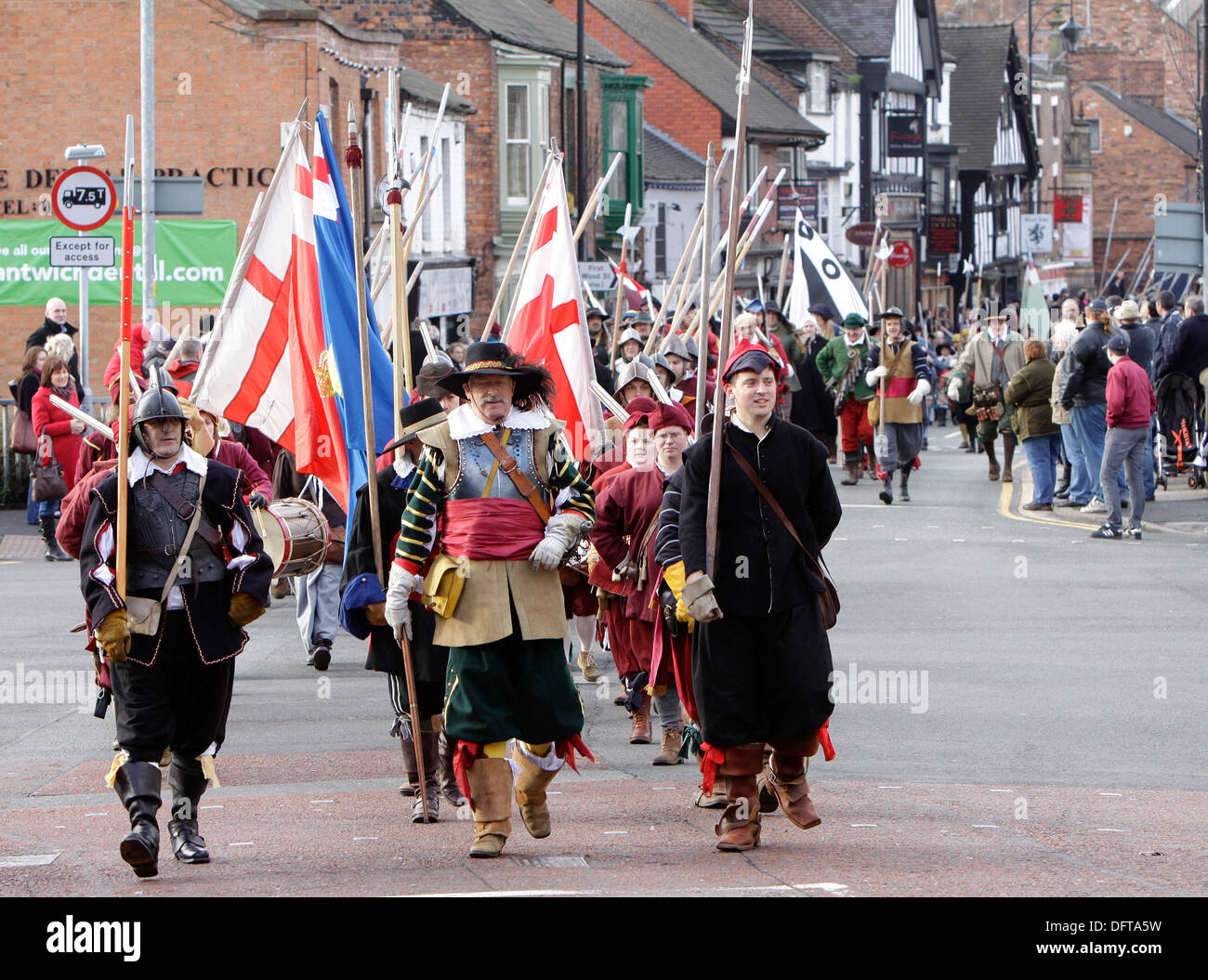 Soldaten in der Schlacht von Nantwich englischer Bürgerkrieg historisches Ereignis statt in Nantwich, Cheshire, jedes Jahr im Januar Stockfoto