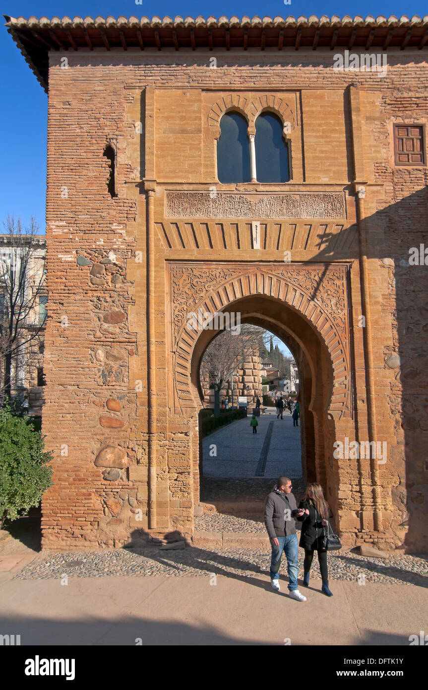 Wein-Tür, Alhambra, Granada, Region von Andalusien, Spanien, Europa Stockfoto
