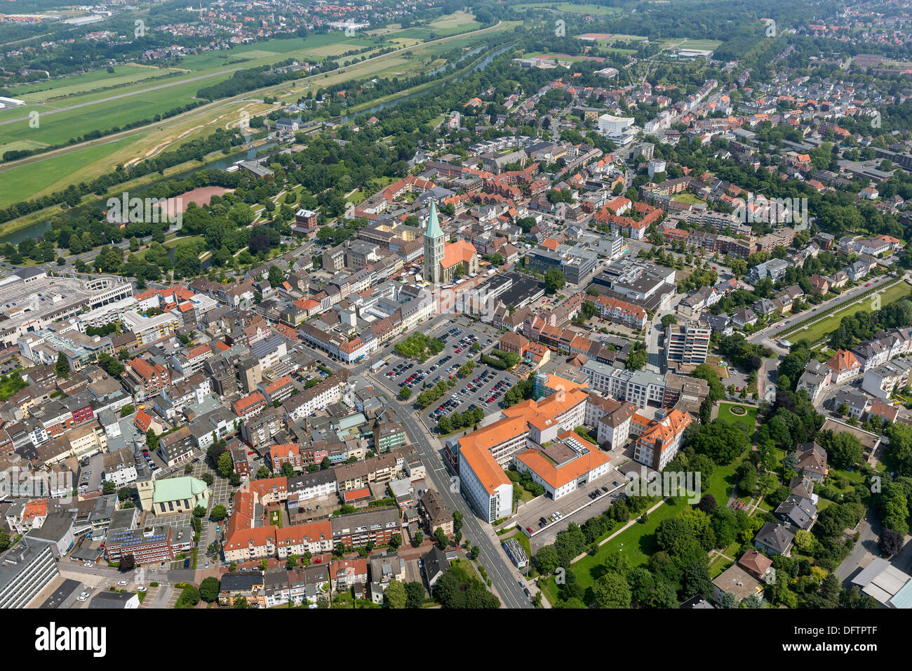Luftbild, Stadtzentrum, Hamm, Nordrhein-Westfalen, Deutschland Stockfoto