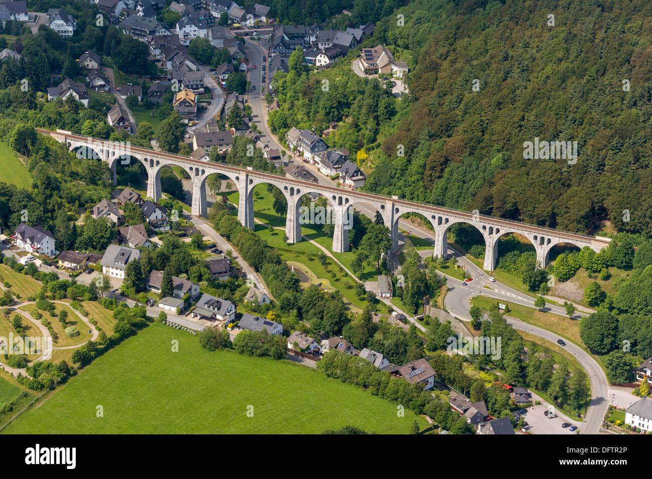 Antenne zu sehen, Willingen-Viadukt, mittlerweile, Willingen - Upland, Hessen, Deutschland Stockfoto