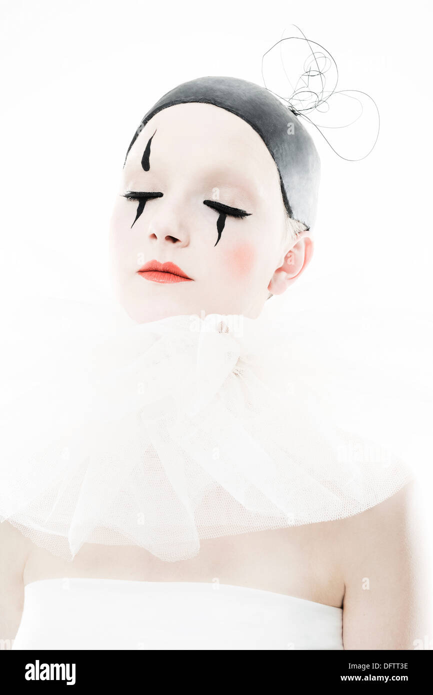 Mode mit einem Pierrot-Thema Stockfoto