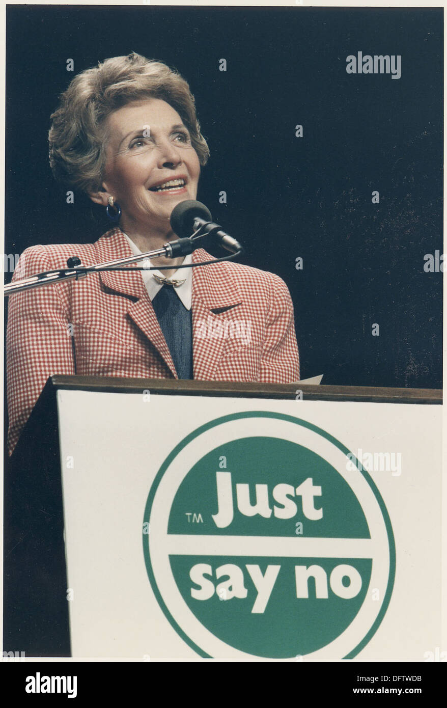 Fotografieren von Mrs Reagan anlässlich eines nur sagen Nein Rally in Los Angeles 198584 Stockfoto