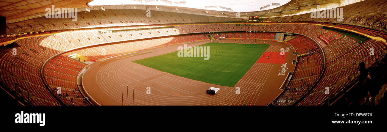 Die Vögel-Vogelnest-Stadion in Peking, wie bei den Olympischen Spielen 2008. Stockfoto