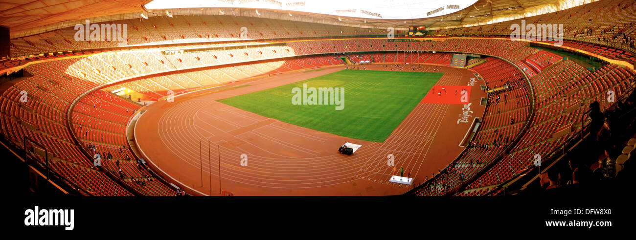 Die Vögel-Vogelnest-Stadion in Peking, wie bei den Olympischen Spielen 2008. Stockfoto